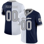 Jersey Custom Navy Football Split Gray-White Mesh Fashion