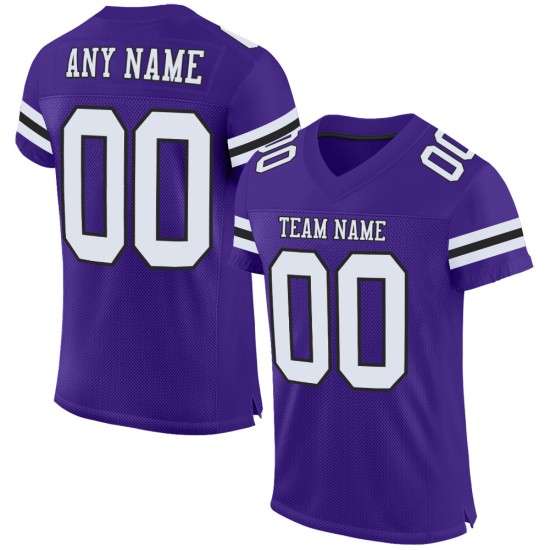 Mesh White-Black Jersey Purple Authentic Custom Football Mesh White-Black Jersey Purple Authentic Custom Football