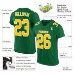 Green Jersey Mesh Gold-White Football Custom Kelly Authentic Green Jersey Mesh Gold-White Football Custom Kelly Authentic