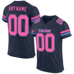 Navy Jersey Authentic Mesh Custom Blue Pink-Light Football Navy Jersey Authentic Mesh Custom Blue Pink-Light Football