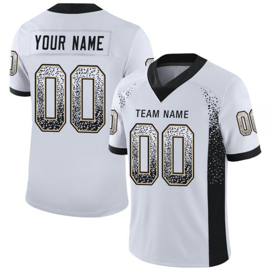 Football Drift Mesh Fashion Gold Custom Black-Vegas Jersey White Football Drift Mesh Fashion Gold Custom Black-Vegas Jersey White