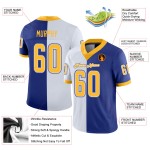 Football Jersey Fashion Royal Split Custom Mesh Gold-White Football Jersey Fashion Royal Split Custom Mesh Gold-White