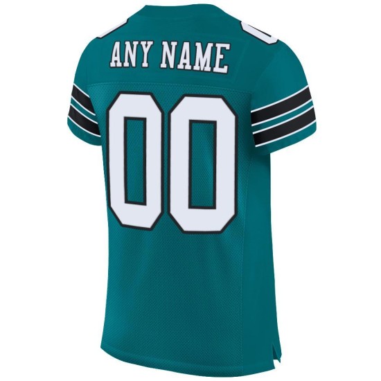 Football Authentic Teal Custom White-Black Mesh Jersey Football Authentic Teal Custom White-Black Mesh Jersey
