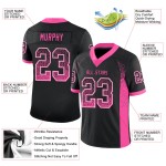 Football Custom Mesh Jersey Pink-White Drift Fashion Black Football Custom Mesh Jersey Pink-White Drift Fashion Black