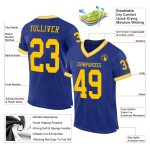 Gold-White Mesh Throwback Royal Custom Football Authentic Jersey Gold-White Mesh Throwback Royal Custom Football Authentic Jersey