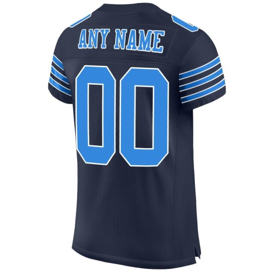 Blue-White Jersey Powder Mesh Custom Football Navy Authentic Blue-White Jersey Powder Mesh Custom Football Navy Authentic