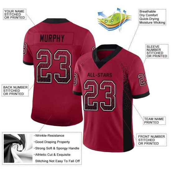 Jersey Mesh Custom Fashion Football Drift Black-White Cardinal Jersey Mesh Custom Fashion Football Drift Black-White Cardinal