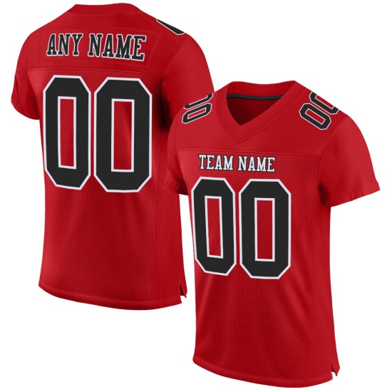 Mesh Black-White Red Jersey Football Custom Authentic Mesh Black-White Red Jersey Football Custom Authentic