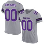 Purple-Black Football Authentic Light Gray Jersey Custom Mesh Purple-Black Football Authentic Light Gray Jersey Custom Mesh