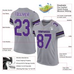 Purple-Black Football Authentic Light Gray Jersey Custom Mesh Purple-Black Football Authentic Light Gray Jersey Custom Mesh