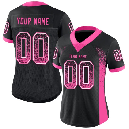 Football Custom Mesh Jersey Pink-White Drift Fashion Black Football Custom Mesh Jersey Pink-White Drift Fashion Black