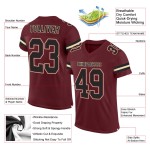 Football Black-Cream Jersey Authentic Burgundy Mesh Custom Football Black-Cream Jersey Authentic Burgundy Mesh Custom
