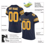 Gold-White Football Custom Jersey Mesh Navy Authentic Gold-White Football Custom Jersey Mesh Navy Authentic
