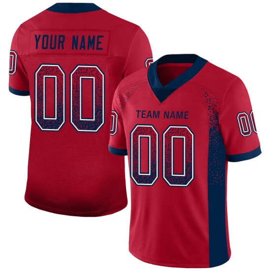 Custom Mesh Jersey Fashion Red Drift Football Navy-White Custom Mesh Jersey Fashion Red Drift Football Navy-White