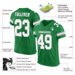 Green Custom Jersey Authentic White-Gray Mesh Grass Football Green Custom Jersey Authentic White-Gray Mesh Grass Football