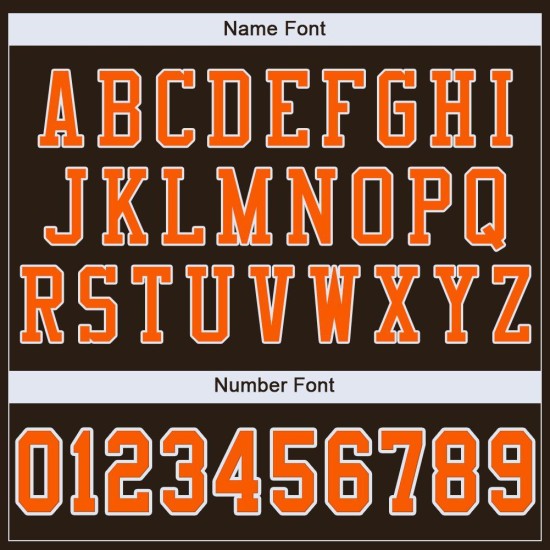 Mesh Jersey Brown Orange-White Custom Authentic Football Mesh Jersey Brown Orange-White Custom Authentic Football