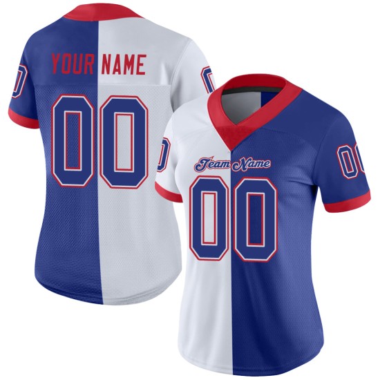 Split Jersey Royal-Scarlet White Football Mesh Fashion Custom Split Jersey Royal-Scarlet White Football Mesh Fashion Custom