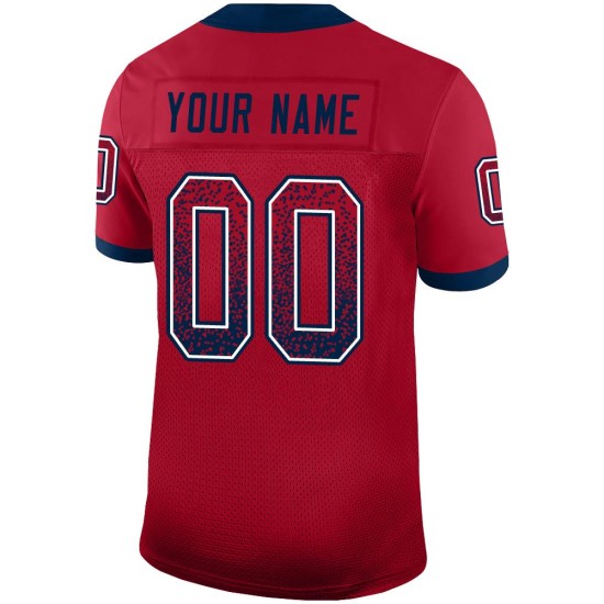 Custom Mesh Jersey Fashion Red Drift Football Navy-White Custom Mesh Jersey Fashion Red Drift Football Navy-White