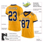 Custom Jersey Authentic Navy-White Gold Football Mesh Custom Jersey Authentic Navy-White Gold Football Mesh