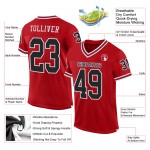 Red Mesh Jersey Black-White Throwback Custom Authentic Football