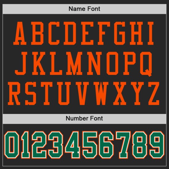 Jersey Custom Mesh Green-Orange Black Football Authentic Kelly