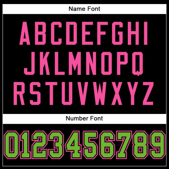 Football Custom Neon Green-Pink Black Jersey Mesh Authentic Football Custom Neon Green-Pink Black Jersey Mesh Authentic
