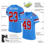 Mesh Authentic Custom Football Red-White Powder Jersey Blue Mesh Authentic Custom Football Red-White Powder Jersey Blue