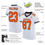 Custom Orange-Black Mesh White Football Jersey Authentic Custom Orange-Black Mesh White Football Jersey Authentic